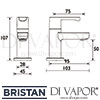 Bristan Nero Basin Taps Dimensions